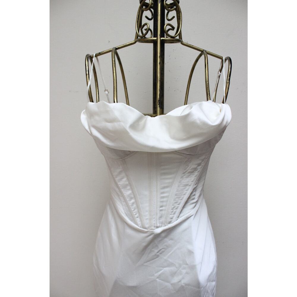 House of CB Ivory Charmaine Corset Midi Dress Size Medium - Picture 5 of 8